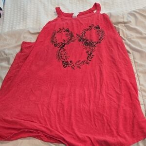Red Sleeveless Top with Floral Design